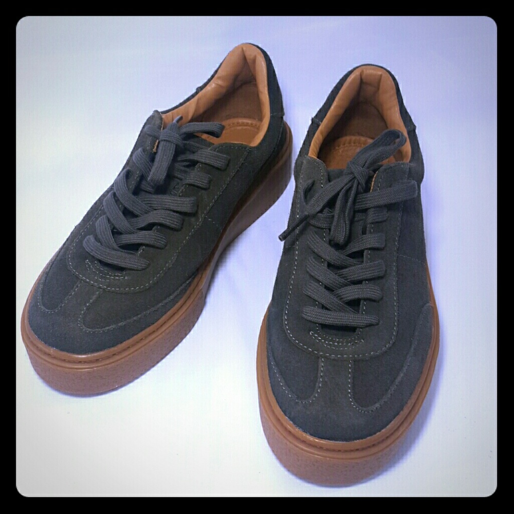 ZARA TRF Womens Olive Suede sneakers Sz 35Eu/5U.S.